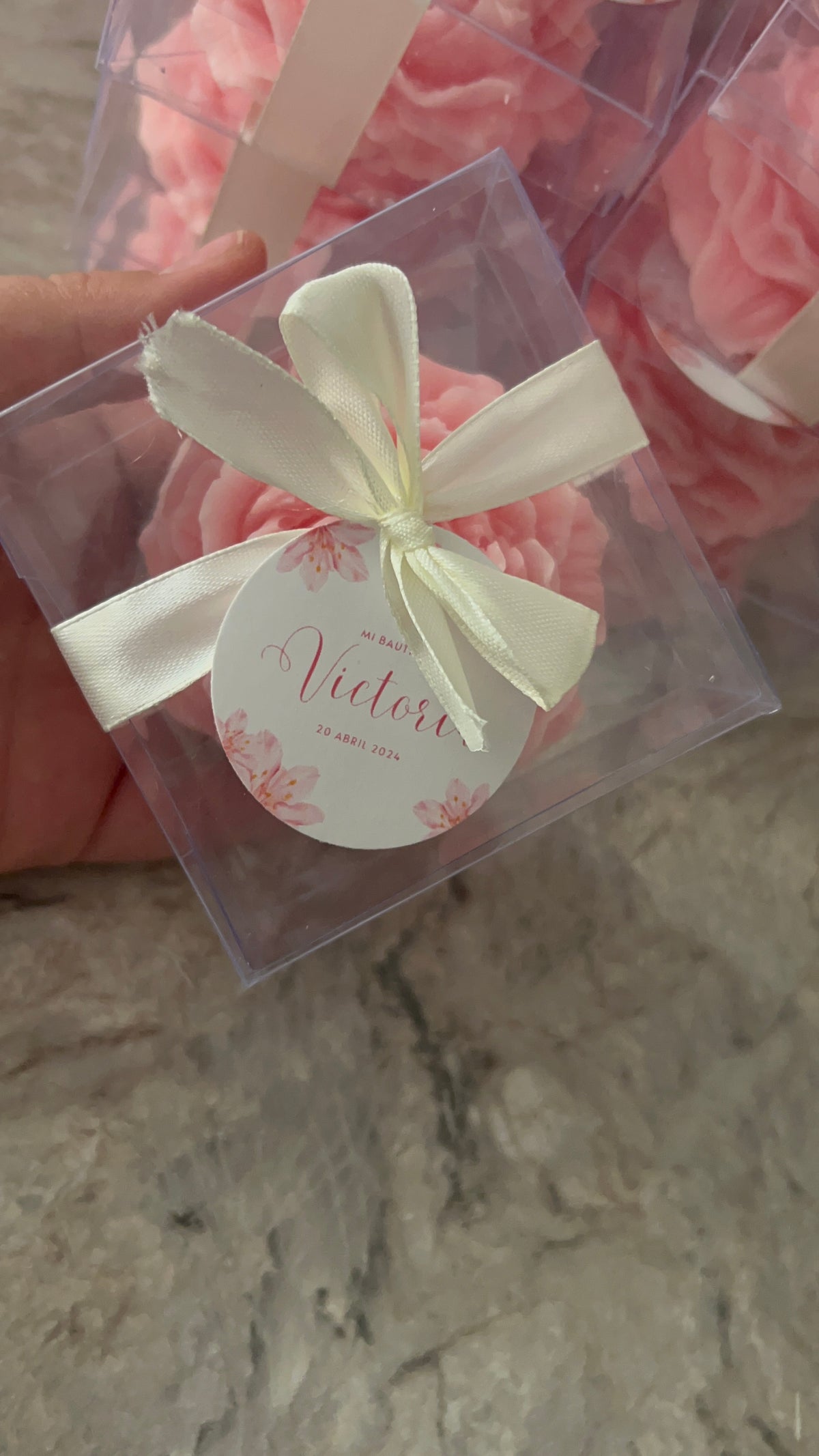 CAJA ACETATO CON ETIQUETA PERSONALIZADA